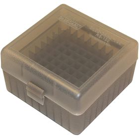 Mtm Ammo Box 100 Round Flip-Top 223 204 Ruger 6X47 Clear Smoke