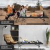 8ft Folding Table, Portable Plastic Table for Camping, Picnics, Parties, High Load Bearing Foldable Table Black