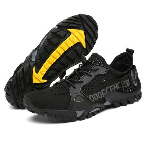 JIEMIAO Men Hiking Shoes Non-Slip Breathable Tactical Combat Army Boots Desert Training Sneakers Outdoor Trekking Shoes (Color: Black, size: 44)