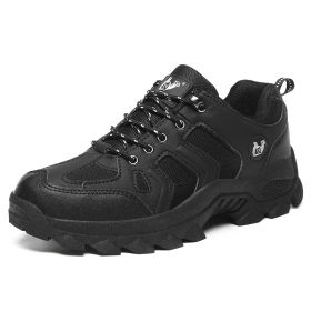 Waterproof Mens Hiking Sneakers Mountain Climbing Shoes Men Outdoor Trekking Sport Shoes Men Non-Slip Hunting Trekking Boots (Color: Black, size: 47)