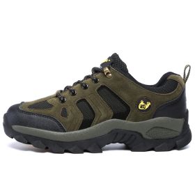 Waterproof Mens Hiking Sneakers Mountain Climbing Shoes Men Outdoor Trekking Sport Shoes Men Non-Slip Hunting Trekking Boots (Color: Army Green, size: 37)