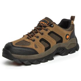 Professional High-quality All-season General Hiking Shoes Non-slip Wear-resistant Men Sneakers Breathable Casual Women Sneakers (Color: Orange, size: 44)