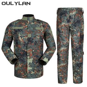 Oulylan Combat Uniform Camo Tactical Suit Men Special Forces Coat Pant Fishing Camouflage Militar Hunting Clothes (Color: yinde Digital, size: XXL)