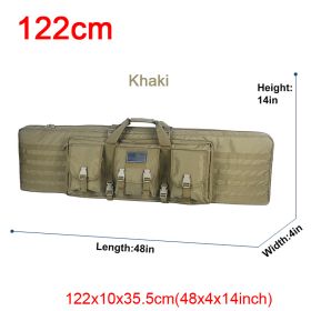 LQARMY 32 38 42 48 inch Tactical Double Rifle Case Molle Rifle Bag Sniper Airsoft Gun Case Backpack Hunting Gun Holster (Color: 122cm TAN)