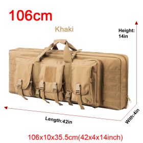 LQARMY 32 38 42 48 inch Tactical Double Rifle Case Molle Rifle Bag Sniper Airsoft Gun Case Backpack Hunting Gun Holster (Color: 106cm TAN)