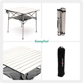 SUNNYFEEL Outdoor Folding Table | Lightweight Compact Aluminum Camping Table (Color: grey)