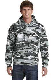 Port & Company Core Fleece Camo Pullover Hooded Sweatshirt PC78HC (Color: Winter Camo, size: M)