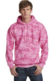 Port & Company Core Fleece Camo Pullover Hooded Sweatshirt PC78HC (Color: Pink Camo, size: XL)