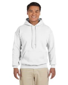 Pack Of 5 Gildan G185 Adult Heavy Blend 8 oz., 50/50 Hooded Sweatshirt (Color: White, size: 3XL)