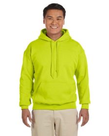 Pack Of 5 Gildan G185 Adult Heavy Blend 8 oz., 50/50 Hooded Sweatshirt (Color: SAFETY GREEN, size: L)