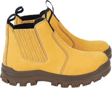 LASTING PINNIP Mens Steel Toe Chelsea Work Boots With 2 Insoles Non Slip & Oil Resistant ASTM F2413 (Color: Yellow, size: 7)