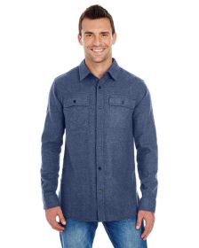 Burnside BU8200 Men's Solid Flannel Shirt (Color: DENIM, size: 3XL)