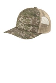 Port Authority Digi Camo Snapback Trucker Cap C114 (Color: Olive Drab Green Digi/ Coyote Brown, size: OSFA)