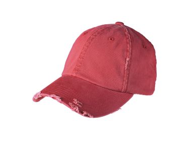 District Distressed Cap DT600 (Color: Dashing Red, size: OSFA)