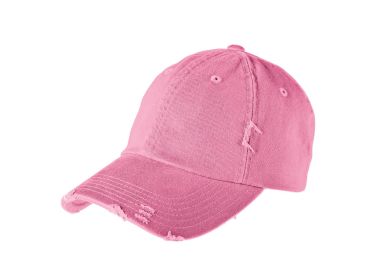 District Distressed Cap DT600 (Color: True Pink, size: OSFA)